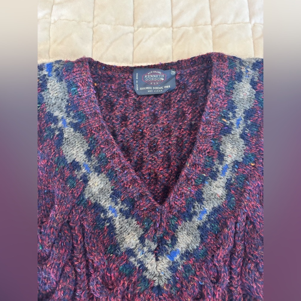 Vintage Kenneth Gordon Wool Sweater Vest - Picture 2 of 5